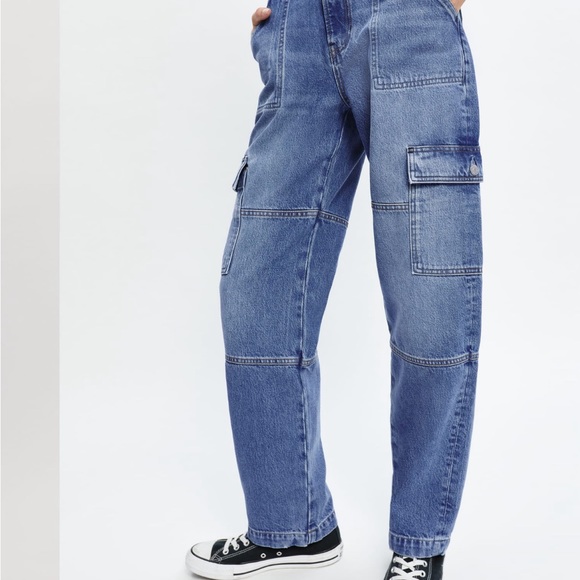 Reformation Mckenna Mid Rise Slouch Cargo Jeans - Picture 2 of 6